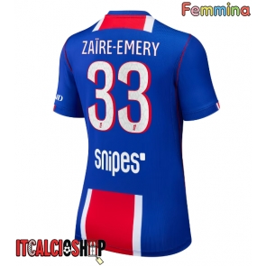 Paris Saint-Germain Warren Zaire-Emery #33 Prima Maglia Femmina 2026-27 Manica Corta